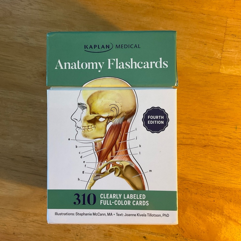 Kaplan Medical Anatomy Flashcards with Green and White Box